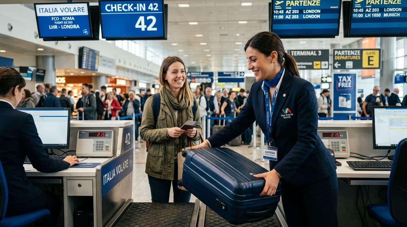 Personal de Milano Service en aeropuerto